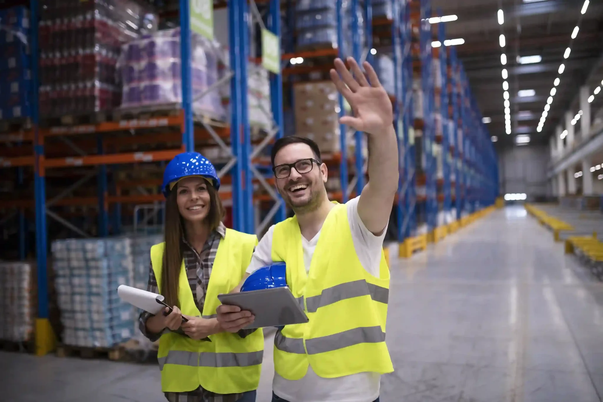 warehouse workers organizing distribution products market 11zon