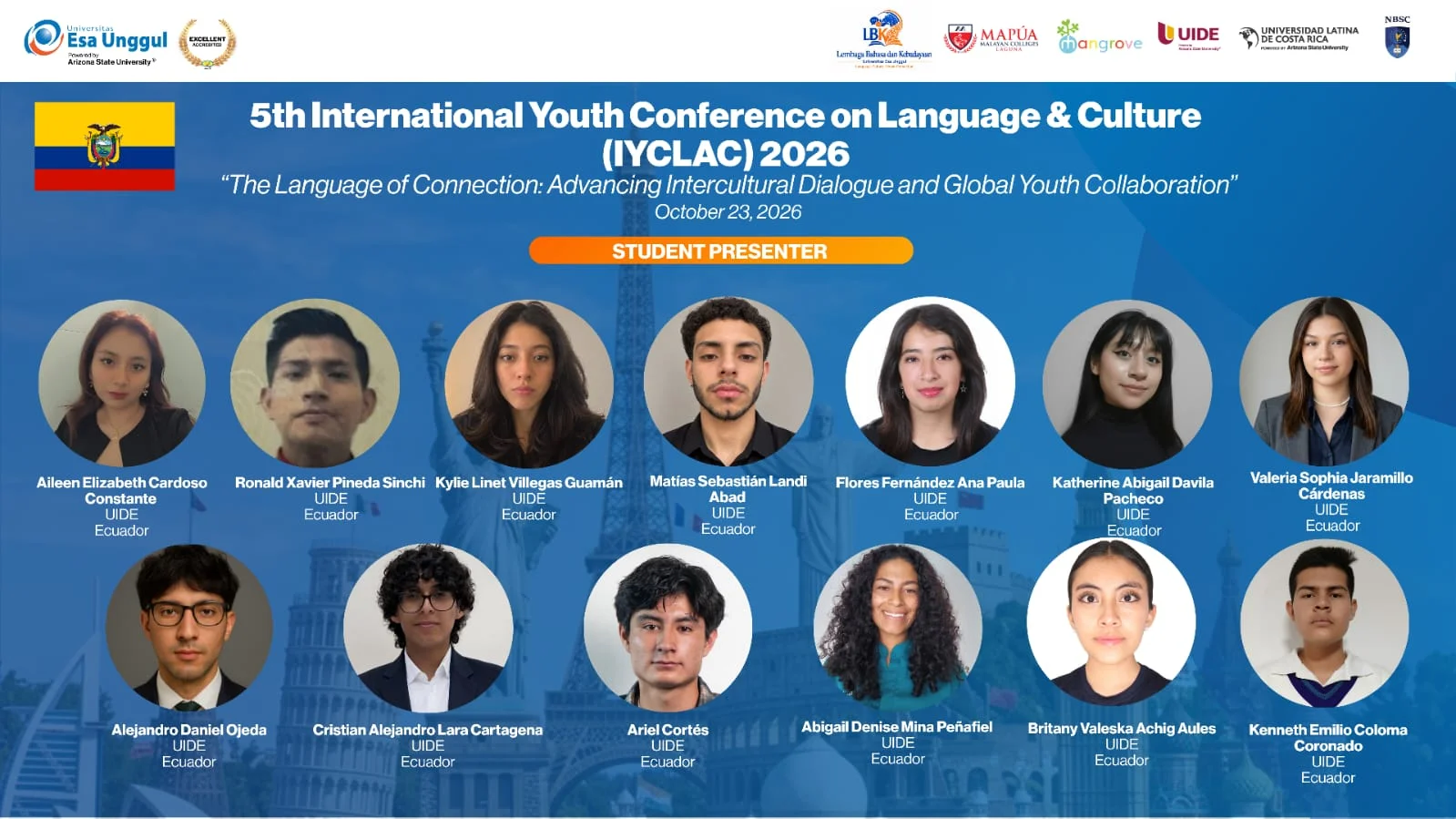 banenr presenters internacional youth conference